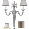 Applique Ottone Classico 2 Luci Bronzo Paralumi