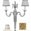 Applique Ottone Classico 2 Luci Oro Francese Paralumi