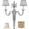 Applique Ottone Classico 2 Luci Oro Lucido Paralumi
