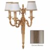 Applique Ottone Classico 3 Luci Bronzo Paralumi