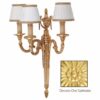Applique Ottone Classico 3 Luci Oro Satinato Paralumi