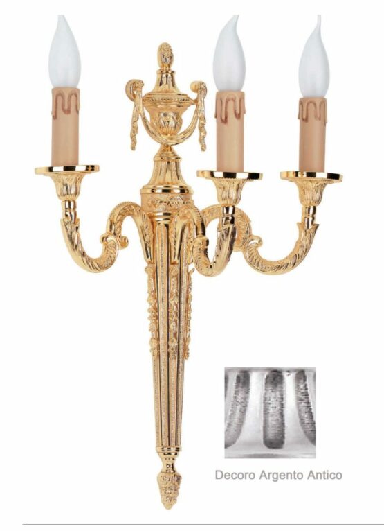 Applique Classico 3 Luci Argento Antico