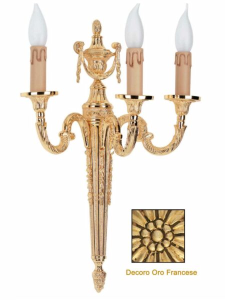 Applique Classico 3 Luci Oro Francese