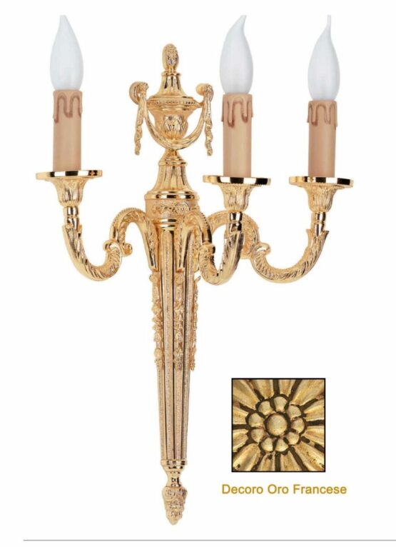 Applique Classico 3 Luci Oro Francese