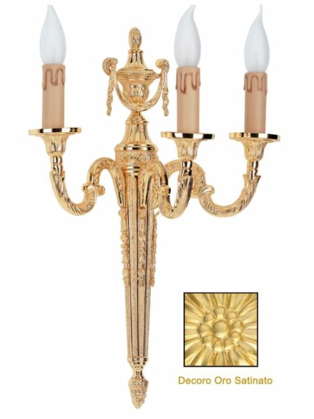 Applique Classico 3 Luci Oro Satinato