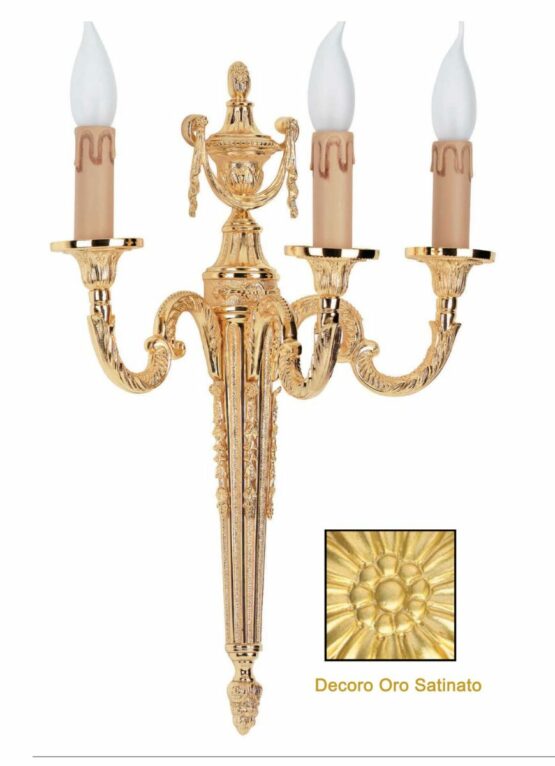 Applique Classico 3 Luci Oro Satinato
