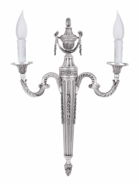 Applique Ottone Classico 2 Luci Argento Antico
