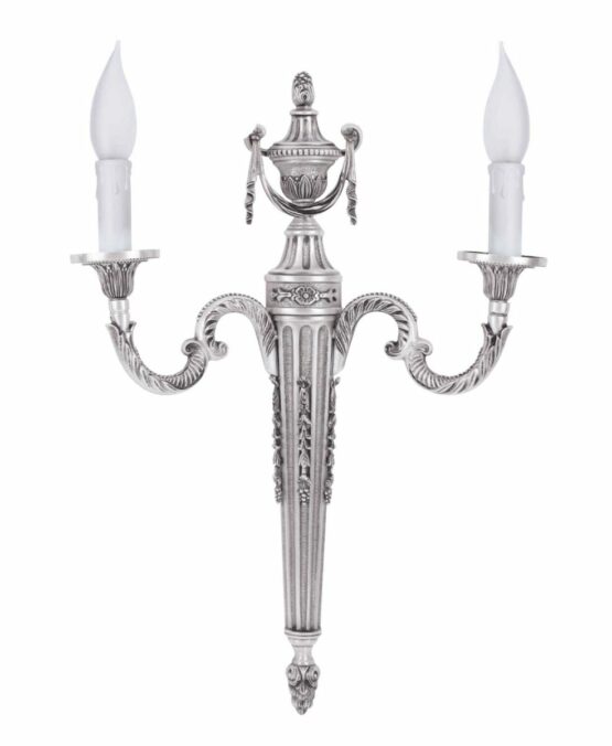Applique Ottone Classico 2 Luci Argento Antico