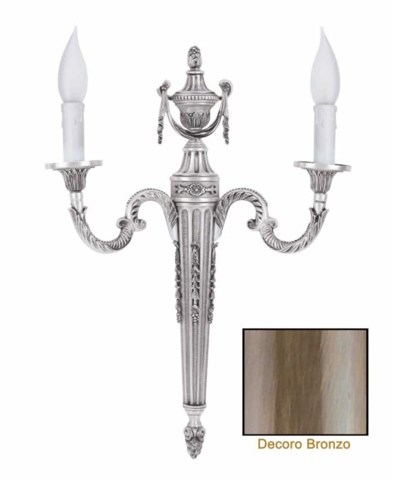 Applique Ottone Classico 2 Luci Bronzo