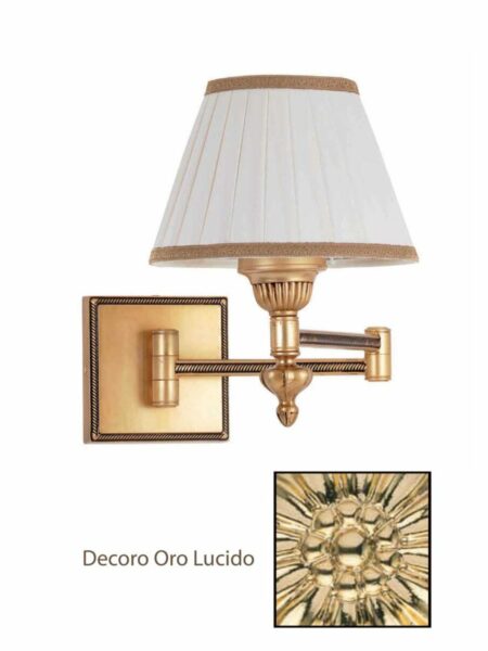 Applique Ottone da Comodino Snodabile Oro Lucido