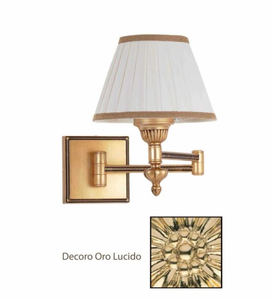 Applique Ottone da Comodino Snodabile Oro Lucido