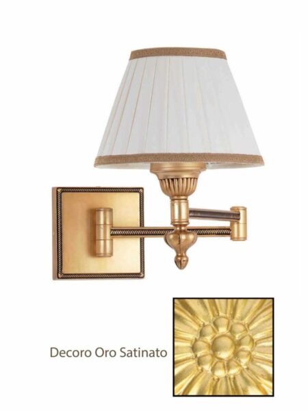 Applique Ottone da Comodino Snodabile Oro Satinato