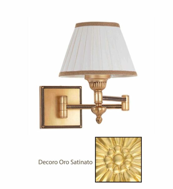 Applique Ottone da Comodino Snodabile Oro Satinato