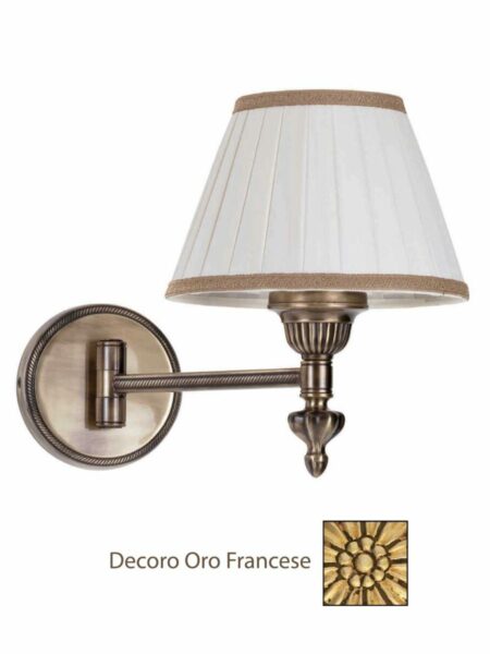 Applique da Comodino Ottone Snodabile Oro Francese