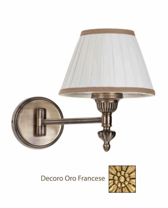 Applique da Comodino Ottone Snodabile Oro Francese