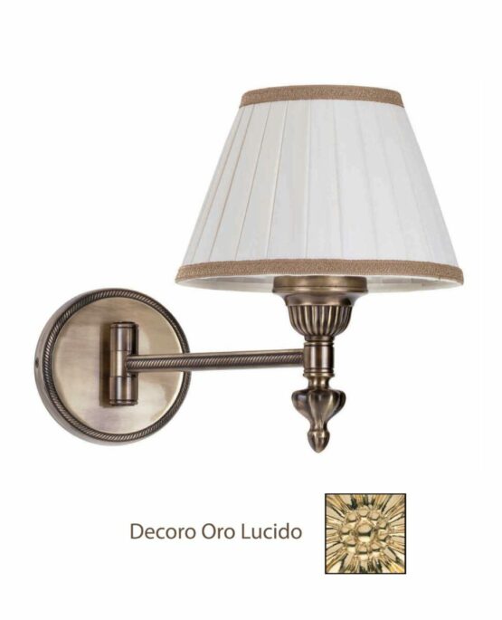 Applique da Comodino Ottone Snodabile Oro Lucido