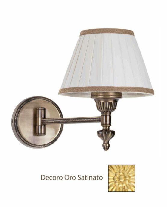 Applique da Comodino Ottone Snodabile Oro Satinato
