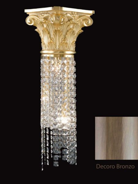 Applique Ottone Bronzo Lavorato Cristalli Asfour