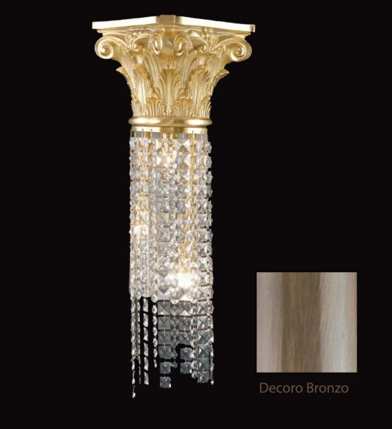 Applique Ottone Bronzo Lavorato Cristalli Asfour