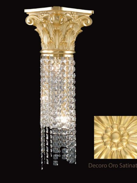 Applique Ottone Oro Satinato Lavorato Cristalli Asfour