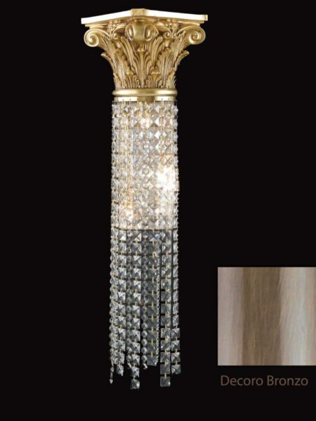 Applique Ottone Lavorato Bronzo Cristalli Asfour