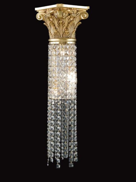 Applique Ottone Lavorato Oro Francese Cristalli Asfour