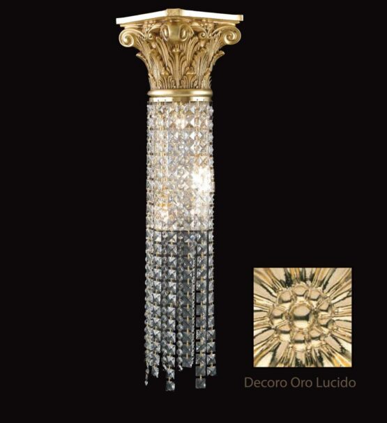 Applique Ottone Lavorato Oro Lucido Cristalli Asfour