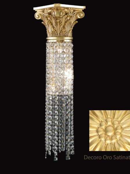 Applique Ottone Lavorato Oro Satinato Cristalli Asfour