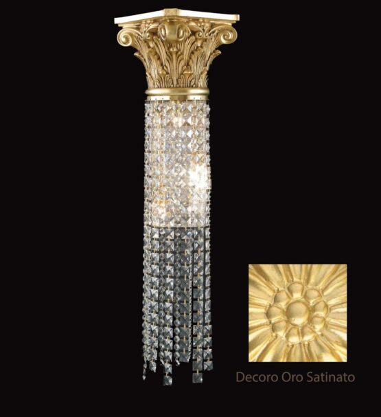 Applique Ottone Lavorato Oro Satinato Cristalli Asfour