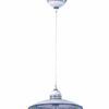Sospensione Ceramica Blu Decorata a Mano 1 Luce