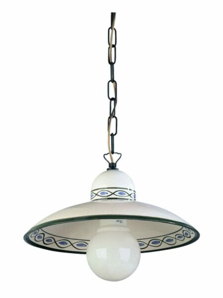 Sospensione Cm 50 Ceramica Verde Decoro Artigianale