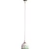 Sospensione Ceramica Decorata a Mano Verde 1 Luce