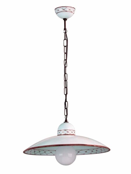 Sospensione Ceramica Marrone Cm 50 Decoro Artigianale