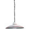 Sospensione Ceramica Marrone Cm 40 Decoro Artigianale