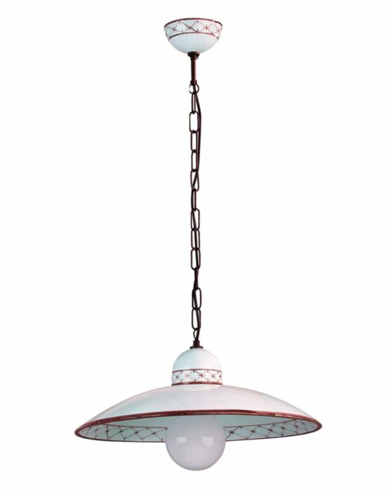 Sospensione Ceramica Marrone Cm 40 Decoro Artigianale