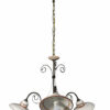 Lampadario Ceramica 3 Luci Occhio Marrone