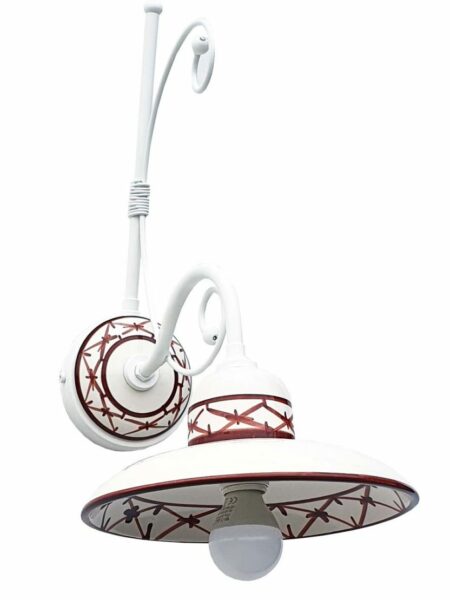 Applique Ceramica Bianco Intreccio Marrone