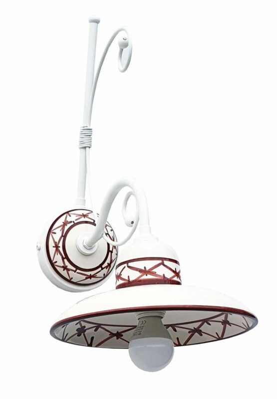 Applique Ceramica Bianco Intreccio Marrone