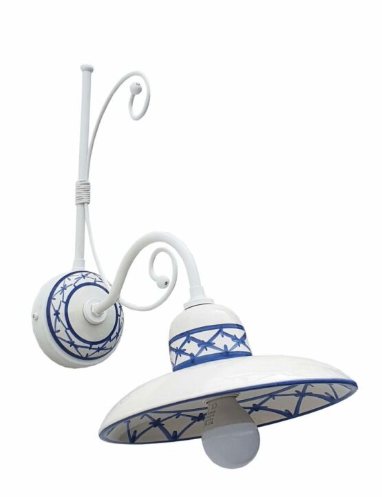 Applique Ceramica Bianco Intreccio Blu