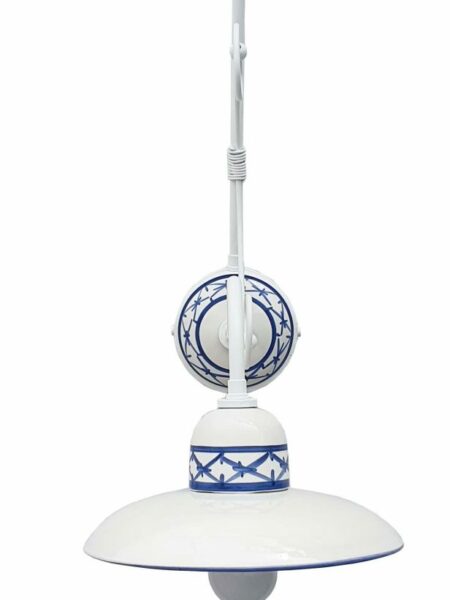 Applique Ceramica Bianco Intreccio Blu