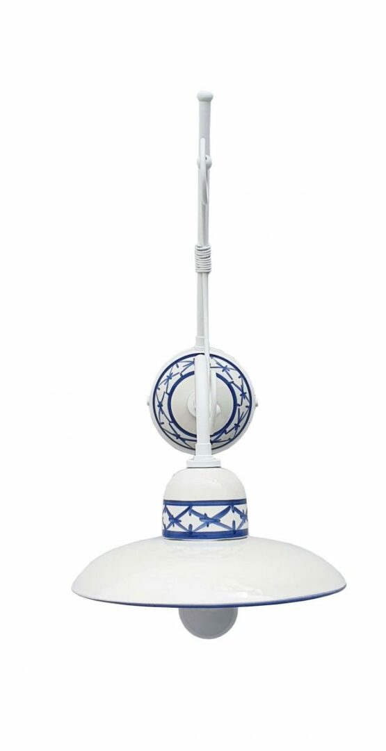 Applique Ceramica Bianco Intreccio Blu
