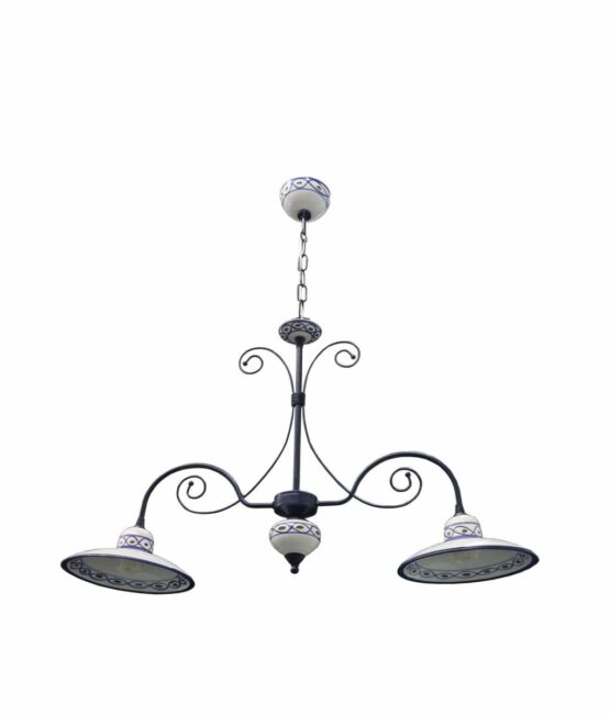 Sospensione Bilanciere Ceramica Decorata Blu