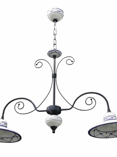 Bilanciere Sospensione Ceramica Decorata Blu