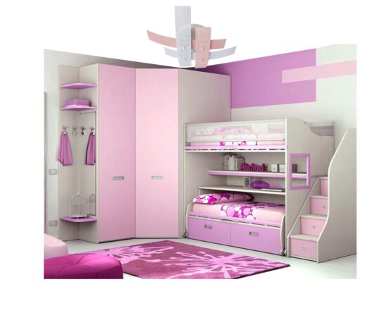 Plafoniera Rosa Bianco 4 Luci Moderna per Camerette - immagine 6