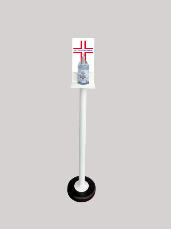 Colonnina Piantana Bianca Porta Gel Igienizzante Lavamani