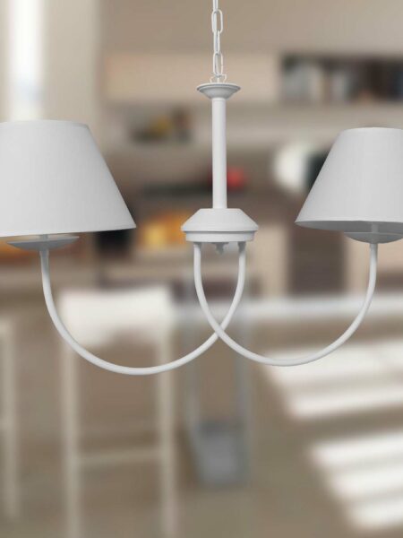 Bilanciere Lampadario Shabby Chic Provenzale Bianco