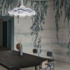 Sospensione Ceramica Traforata Blu Decorata a Mano