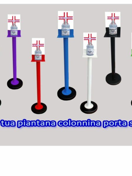 Colonnina Piantana Tricolore Italiano Porta Gel Igienizzante Lavamani