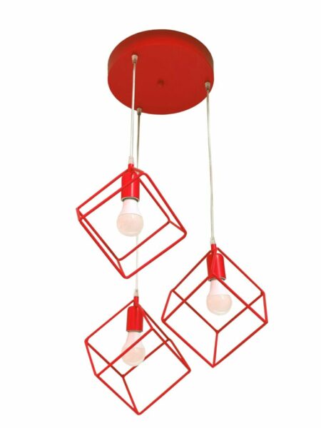 Lampadario Plafoniera Cubi Rosso