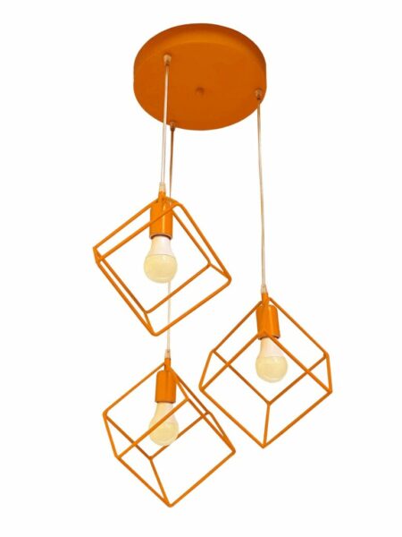 Lampadario Plafoniera Cubo Arancio